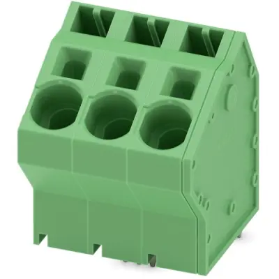 PCB terminal, 3 pole, pitch 10 mm, AWG 18-4, 76 A, spring-clamp connection, green, 1819215 - 1