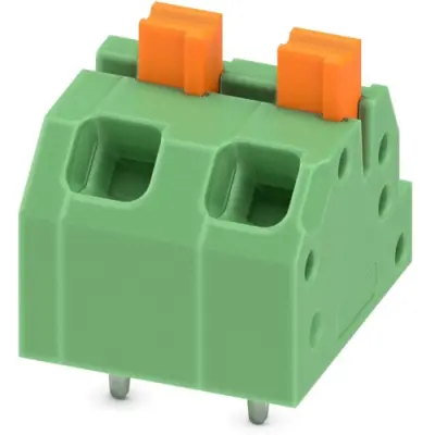PCB terminal, 2 pole, pitch 5 mm, AWG 24-16, 16 A, spring-clamp connection, green, 1862411 - 1