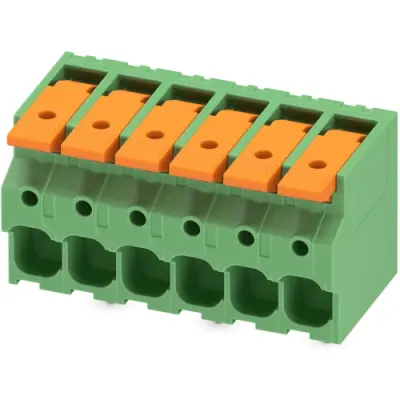 PCB terminal, 6 pole, pitch 7.5 mm, AWG 22-8, 41 A, push-in, green, 1098171 - 1