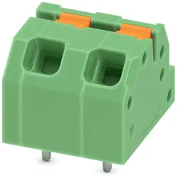 PCB terminal, 2 pole, pitch 5 mm, AWG 24-16, 16 A, spring-clamp connection, green, 1862275