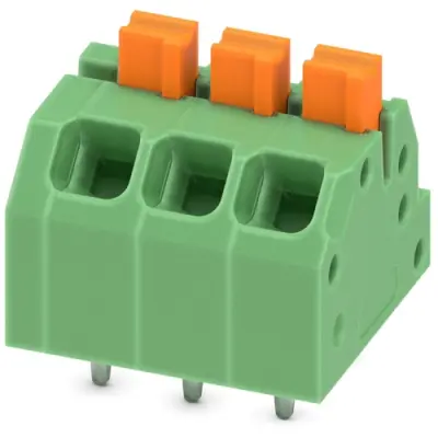PCB terminal, 3 pole, pitch 3.5 mm, AWG 24-16, 16 A, spring-clamp connection, green, 1862055 - 1