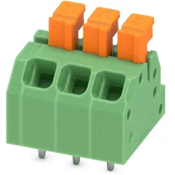 PCB terminal, 3 pole, pitch 3.5 mm, AWG 24-18, 13.5 A, spring-clamp connection, green, 1864299