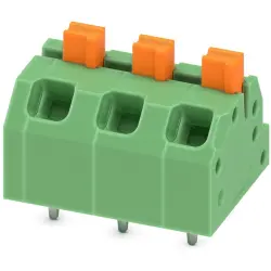 PCB terminal, 3 pole, pitch 5 mm, AWG 24-16, 16 A, spring-clamp connection, green, 1862424