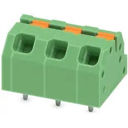 PCB terminal, 3 pole, pitch 5 mm, AWG 24-16, 16 A, spring-clamp connection, green, 1862288