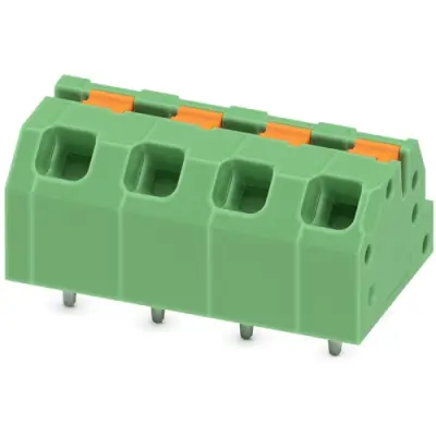 PCB terminal, 4 pole, pitch 5 mm, AWG 24-16, 16 A, spring-clamp connection, green, 1862291 - 1