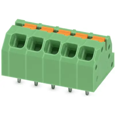 PCB terminal, 5 pole, pitch 3.5 mm, AWG 24-16, 16 A, spring-clamp connection, green, 1861962 - 1