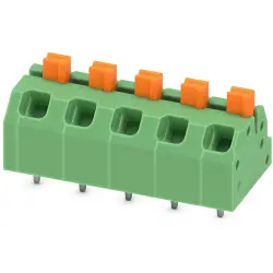 PCB terminal, 5 pole, pitch 5 mm, AWG 24-16, 16 A, spring-clamp connection, green, 1862440