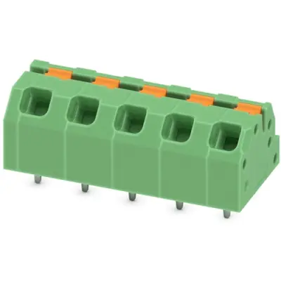 PCB terminal, 5 pole, pitch 5 mm, AWG 24-16, 16 A, spring-clamp connection, green, 1862301 - 1