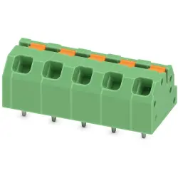 PCB terminal, 5 pole, pitch 5 mm, AWG 24-16, 16 A, spring-clamp connection, green, 1862301