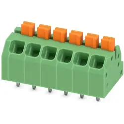 PCB terminal, 6 pole, pitch 3.5 mm, AWG 24-16, 16 A, spring-clamp connection, green, 1862084