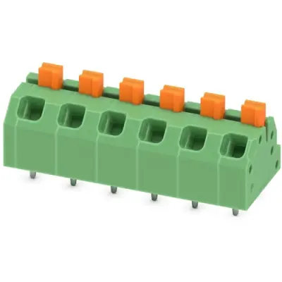 PCB terminal, 6 pole, pitch 5 mm, AWG 24-16, 16 A, spring-clamp connection, green, 1862453 - 1