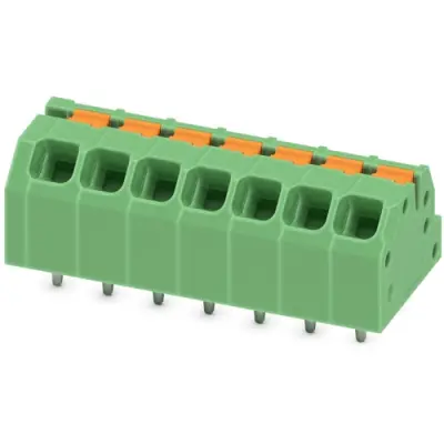 PCB terminal, 7 pole, pitch 3.5 mm, AWG 24-16, 16 A, spring-clamp connection, green, 1861988 - 1