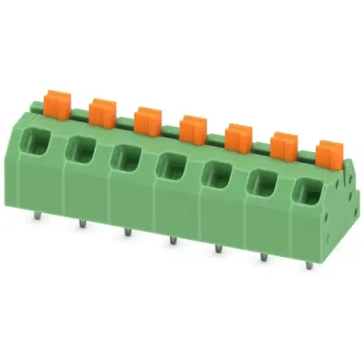 PCB terminal, 7 pole, pitch 5 mm, AWG 24-16, 16 A, spring-clamp connection, green, 1862466 - 1