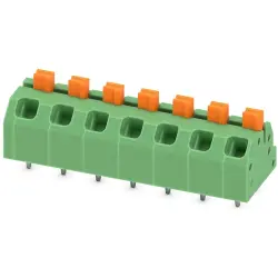 PCB terminal, 7 pole, pitch 5 mm, AWG 24-16, 16 A, spring-clamp connection, green, 1862466