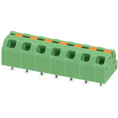 PCB terminal, 7 pole, pitch 5 mm, AWG 24-16, 16 A, spring-clamp connection, green, 1862327 - 1
