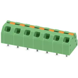 PCB terminal, 7 pole, pitch 5 mm, AWG 24-16, 16 A, spring-clamp connection, green, 1862327
