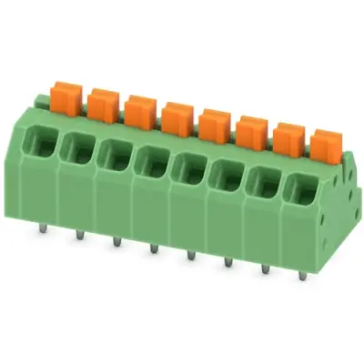 PCB terminal, 8 pole, pitch 3.5 mm, AWG 24-16, 16 A, spring-clamp connection, green, 1862107 - 1