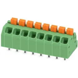 PCB terminal, 8 pole, pitch 3.5 mm, AWG 24-16, 16 A, spring-clamp connection, green, 1862107