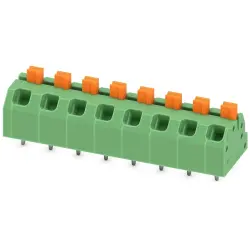 PCB terminal, 8 pole, pitch 5 mm, AWG 24-16, 16 A, spring-clamp connection, green, 1862479
