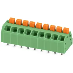 PCB terminal, 9 pole, pitch 3.5 mm, AWG 24-16, 16 A, spring-clamp connection, green, 1862110