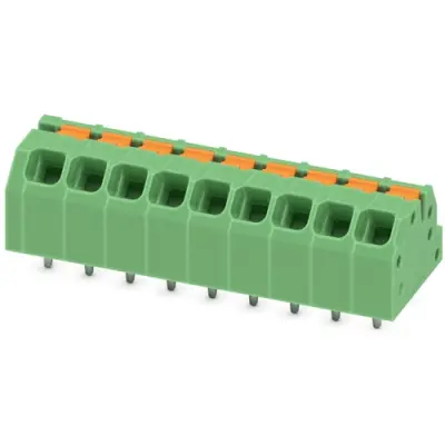 PCB terminal, 9 pole, pitch 3.5 mm, AWG 24-16, 16 A, spring-clamp connection, green, 1862000 - 1