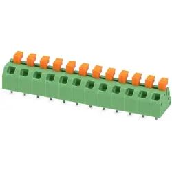 PCB terminal, 12 pole, pitch 5 mm, AWG 24-18, 13.5 A, spring-clamp connection, green, 1864532