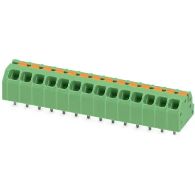 PCB terminal, 14 pole, pitch 3.5 mm, AWG 24-16, 16 A, spring-clamp connection, green, 1862204 - 1