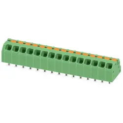 PCB terminal, 15 pole, pitch 3.5 mm, AWG 24-16, 16 A, spring-clamp connection, green, 1862217