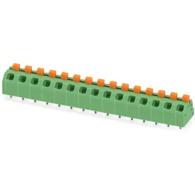 PCB terminal, 15 pole, pitch 5 mm, AWG 24-16, 16 A, spring-clamp connection, green, 1862547 - 1