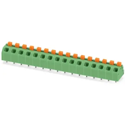 PCB terminal, 16 pole, pitch 5 mm, AWG 24-16, 16 A, spring-clamp connection, green, 1862550 - 1
