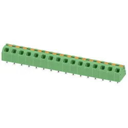 PCB terminal, 16 pole, pitch 5 mm, AWG 24-16, 16 A, spring-clamp connection, green, 1862563