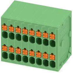 PCB terminal, 16 pole, pitch 3.5 mm, AWG 26-16, 10 A, spring-clamp connection, green, 1841555
