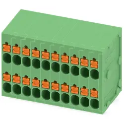 PCB terminal, 20 pole, pitch 3.5 mm, AWG 26-16, 10 A, spring-clamp connection, green, 1841571