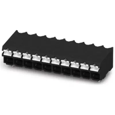 PCB terminal, 4 pole, pitch 3.5 mm, AWG 24-16, 13.5 A, spring-clamp connection, black, 1824543 - 1