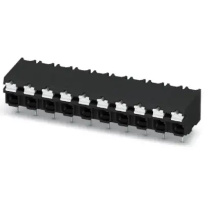 PCB terminal, 3 pole, pitch 5 mm, AWG 24-16, 13.5 A, spring-clamp connection, black, 1822985 - 1