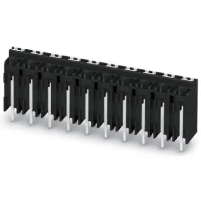 PCB terminal, 3 pole, pitch 5 mm, AWG 24-16, 13.5 A, spring-clamp connection, black, 1822545 - 1
