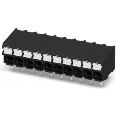 PCB terminal, 10 pole, pitch 3.81 mm, AWG 24-16, 13.5 A, spring-clamp connection, black, 1823829 - 1