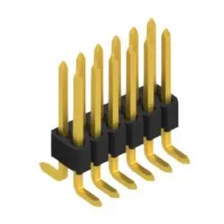 Pin header, 12 pole, pitch 1.27 mm, angled, black, SLV W 4 SMD 048 12 G
