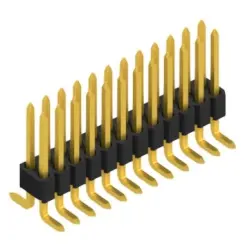Pin header, 24 pole, pitch 1.27 mm, angled, black, SLV W 4 SMD 048 24 G
