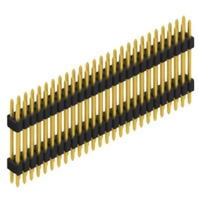 Pin header, 52 pole, pitch 1.27 mm, straight, black, SLV W 7 092 52 G - 1