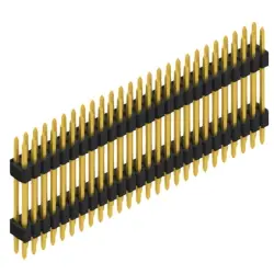Pin header, 52 pole, pitch 1.27 mm, straight, black, SLV W 7 092 52 G