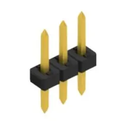Pin header, 3 pole, pitch 2 mm, straight, black, SLY 1 085 3 G