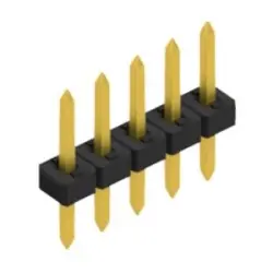 Pin header, 5 pole, pitch 2 mm, straight, black, SLY 1 085 5 G
