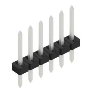 Pin header, 6 pole, pitch 2 mm, straight, black, SLY 1 104 6 Z - 1