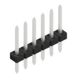 Pin header, 6 pole, pitch 2 mm, straight, black, SLY 1 104 6 Z