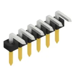 Pin header, 6 pole, pitch 2 mm, angled, black, SLY 3 035 6 S