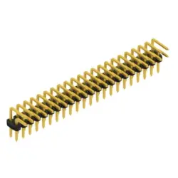 Pin header, 44 pole, pitch 2 mm, angled, black, SLY 4 035 44 G