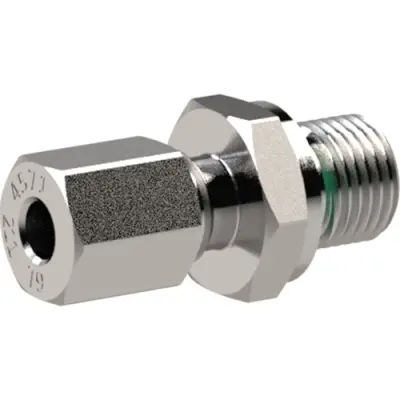 Screw-in fitting, L 37 mm, 315 bar, stainless steel, for compressed air/liquids/natural gas/hydraulics, 148687 - 1