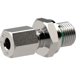 Screw-in fitting, L 47 mm, 315 bar, stainless steel, for compressed air/liquids/natural gas/hydraulics, 148699