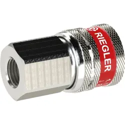 Safety coupling, L 48 mm, 35 bar, brass, nickel-plated, for hose, 129969